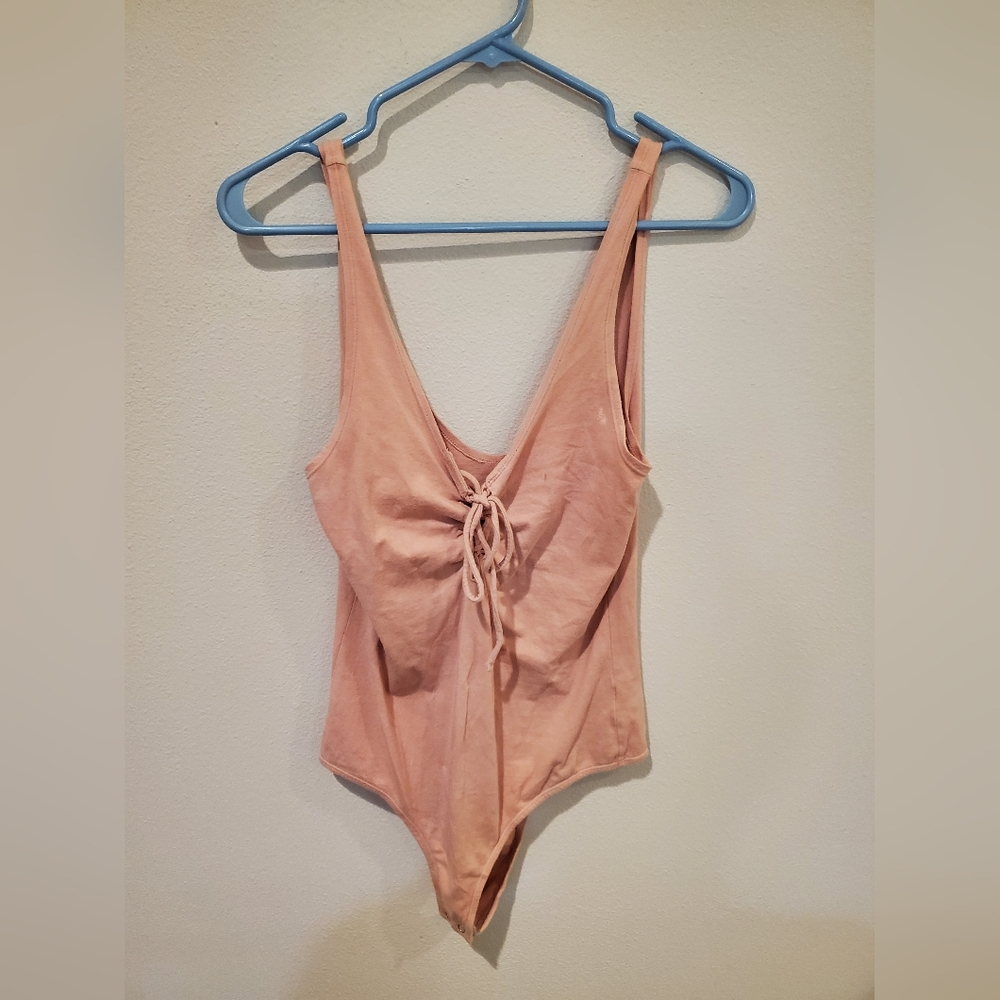 2 Sleeveless Bodysuit Pink And Cream/White